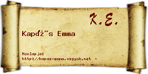 Kapás Emma névjegykártya